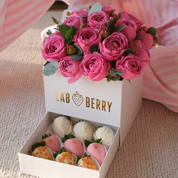 Подарок для мамы: коробка-шкатулка с мыльными розами на день матери
